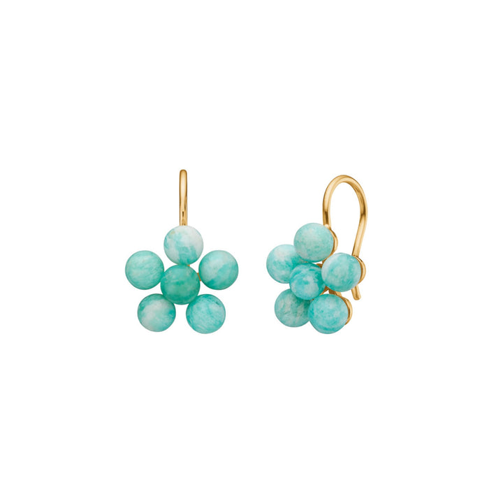 Floret earrings with Amazonite - gold plated