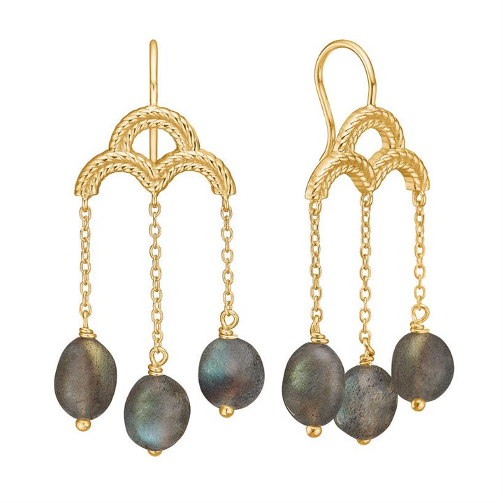 Cleo earrings with Labradorite - gold plated