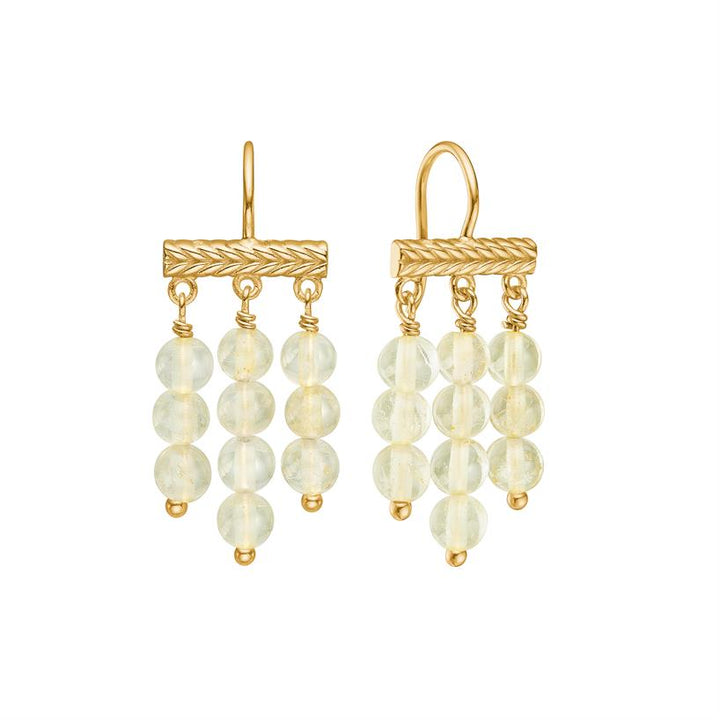 Mirage earrings with Golden Rutile Quartz - gold plated