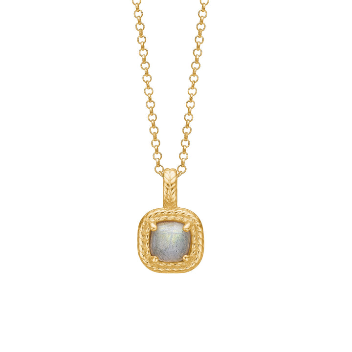 Signét pendant with Labradorite - gold plated