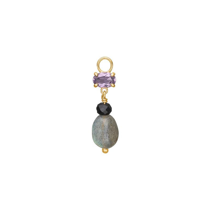Farah charm with Amethyst, Spinel and Labradorite - gold plated