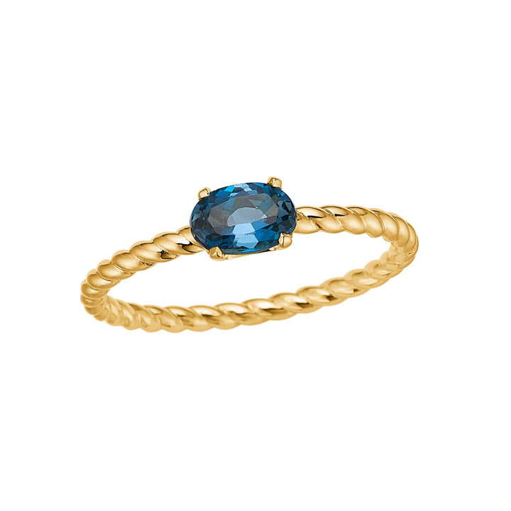 10-karat Tresser ring with London Blue Topaz