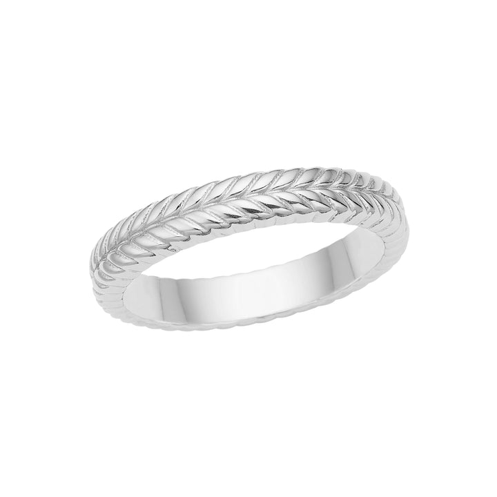 Fishbone ring 4mm - silver