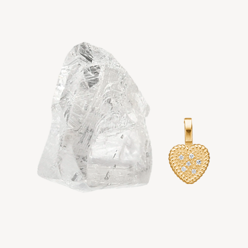 Smykker i 9 og 10 karat ægte guld fra Carré - Bogstavsvedhæng med K sat med diamanter, et vedhæng med diamant og en diamantring - diamant er aprils fødselssten