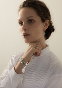 Melee bracelet with Aquamarine - gold plated
