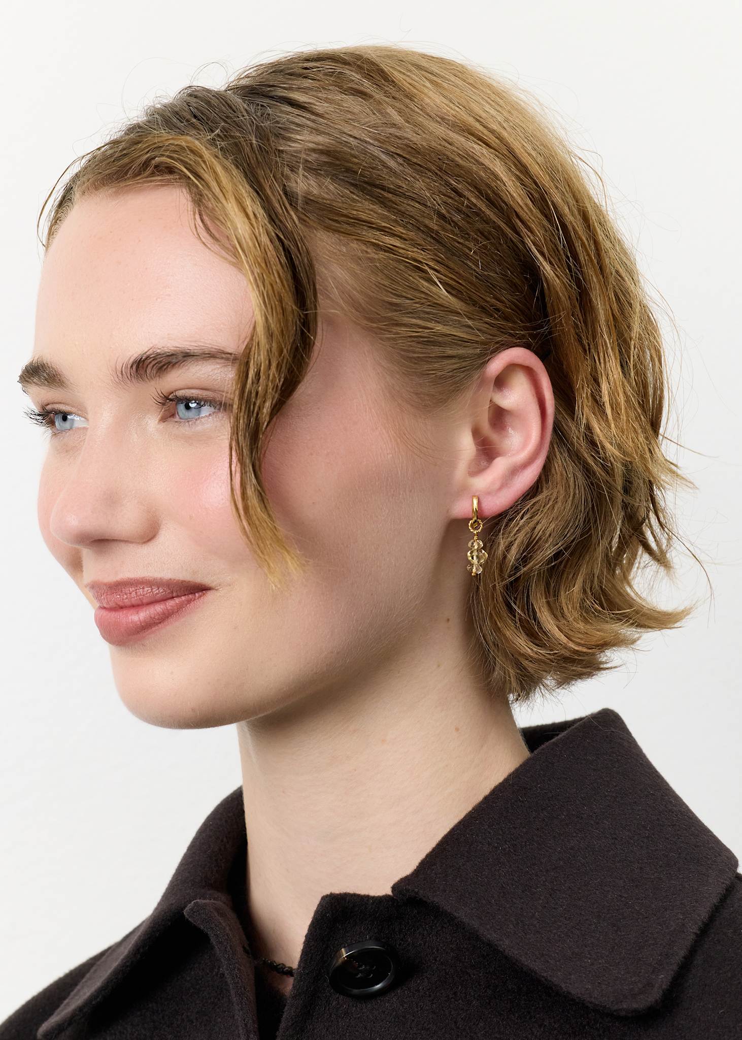 Lantern earrings with Citrine- gold plated