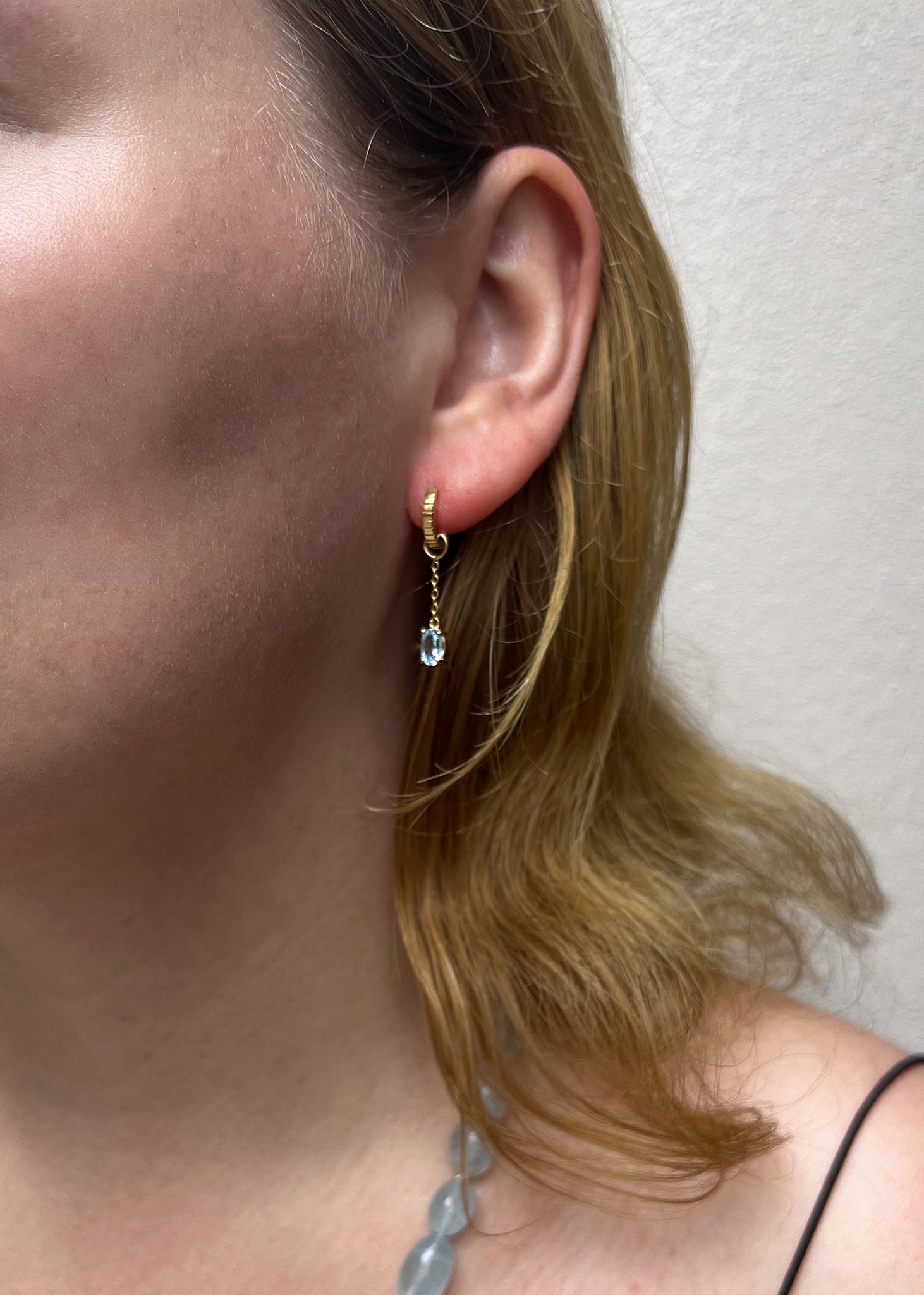 Manila earrings set with Blue Topaz - gold plated