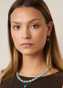 Diani earrings set with Aquamarine - gold plated
