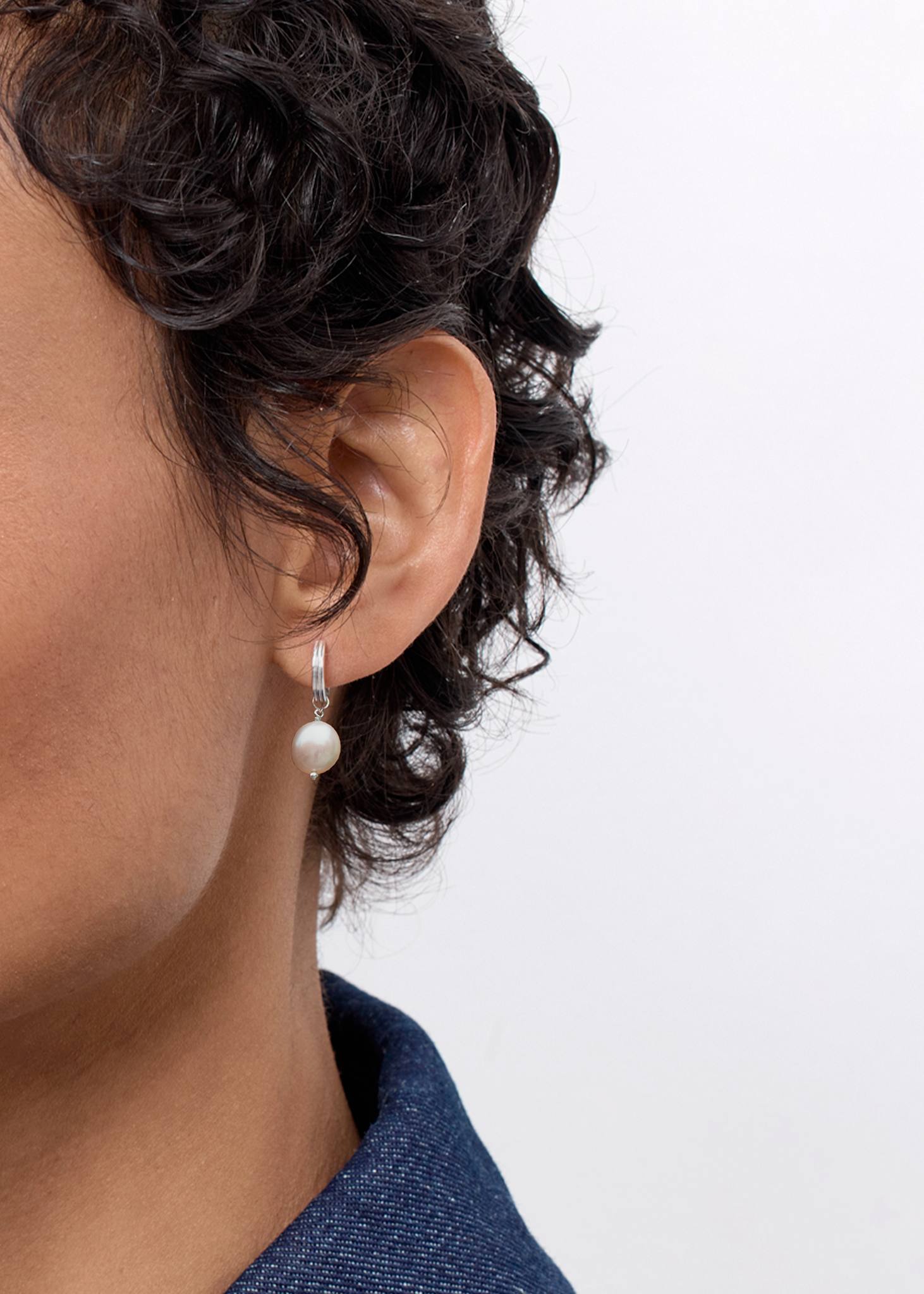 Valencia earrings set with Pearl - silver