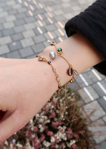 Jeanie bracelet with mixed gemstones - gold plated