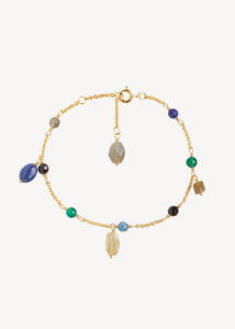 Carrie bracelet with mixed gemstones - gold plated