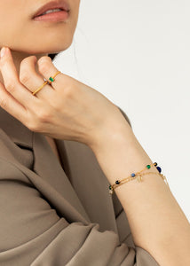 Carrie bracelet with mixed gemstones - gold plated