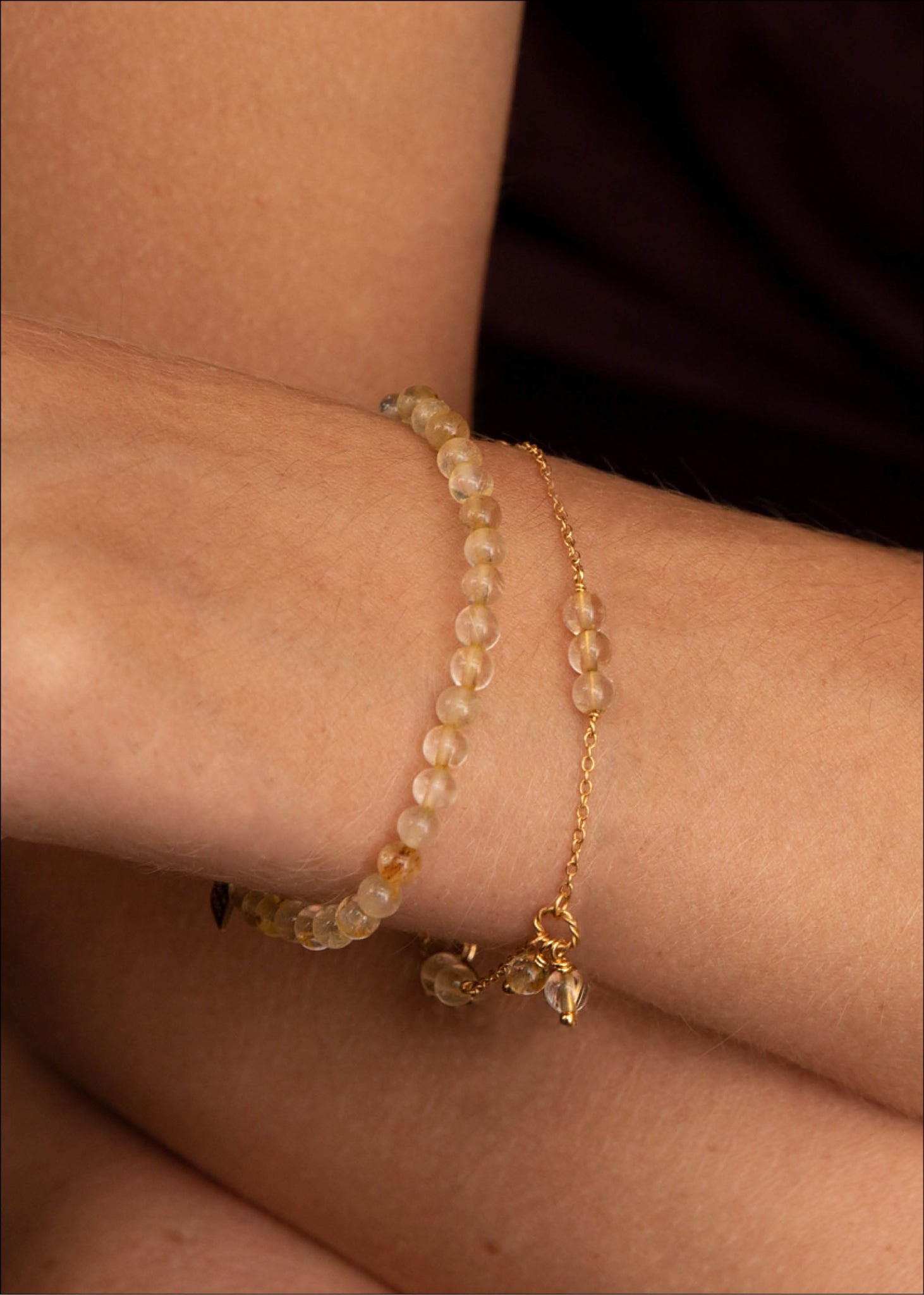 gold bracelets with rutilated quartz gemstones, perfect gift for her