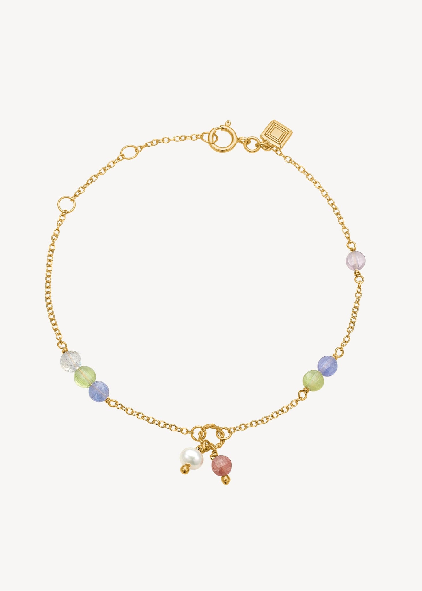 Eiffel bracelet with gemstones - gold plated