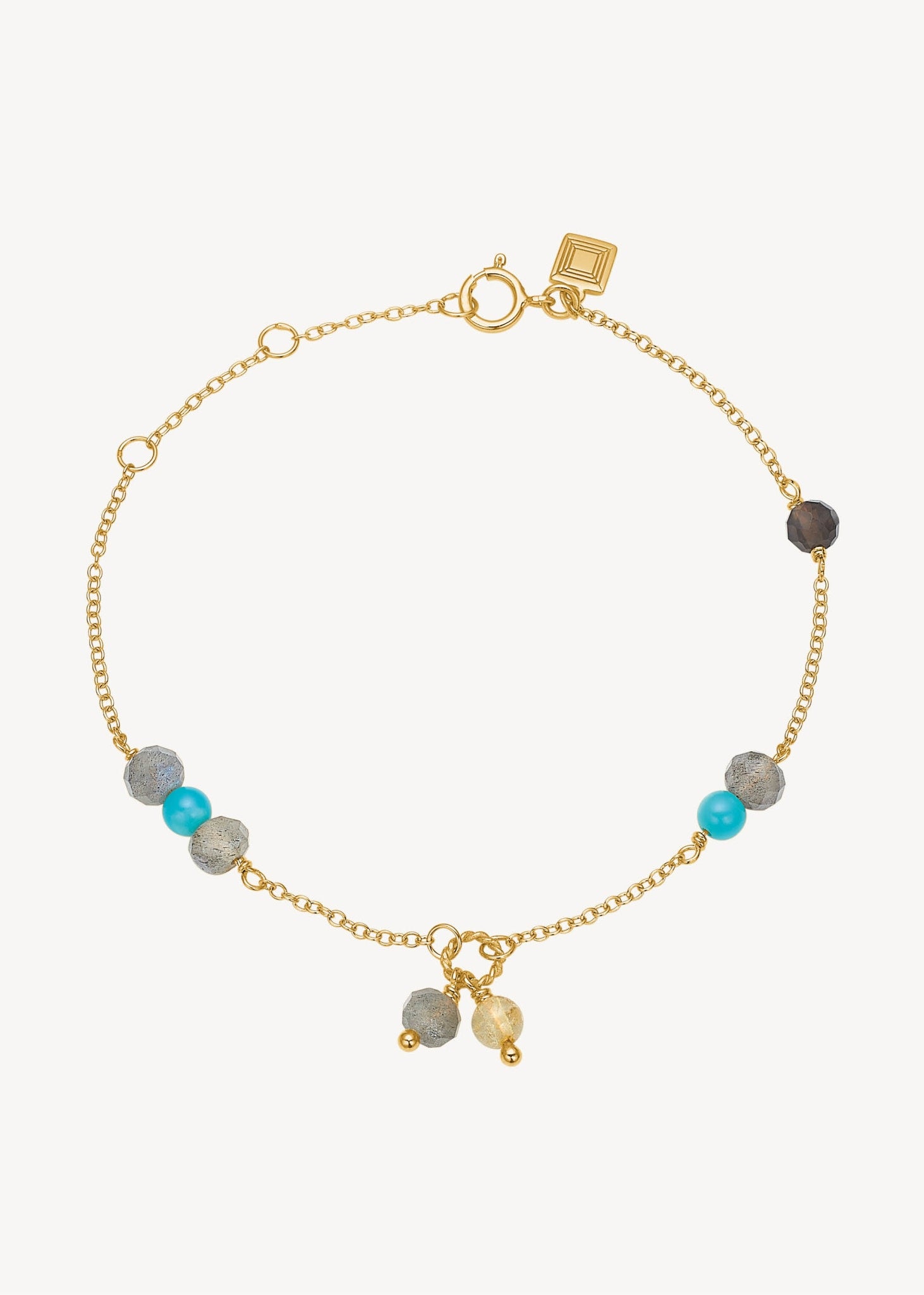 Eiffel bracelet with gemstones - gold plated