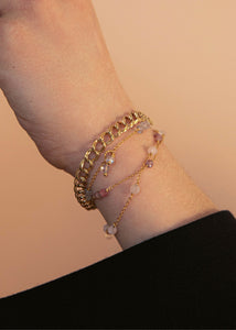 Eiffel bracelet with Pink Spinel - gold plated