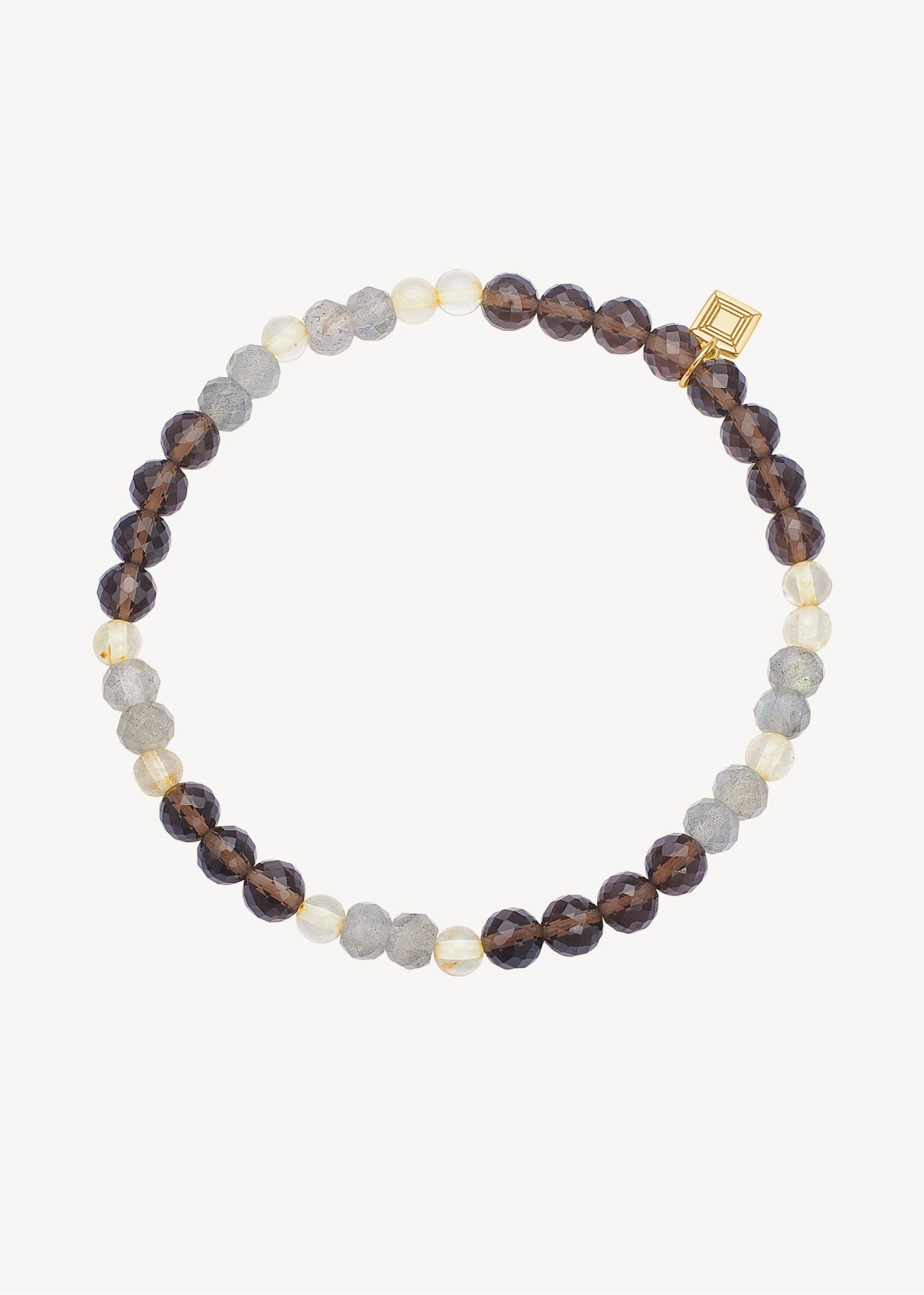 Rondeau bracelet with gemstones 17,5cm - gold plated