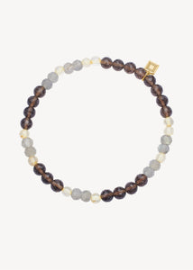 Rondeau bracelet with gemstones 17,5cm - gold plated