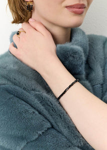 Mono bracelet with Black Spinel - gold plated