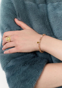 Mono bracelet with Sunstone - gold plated