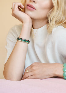 Mono bracelet with Tourmaline - gold plated