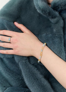Estee bracelet with Aquamarine and Citrine - gold plated