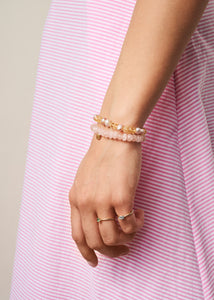 Candy bracelet with pink Morganite - gold plated