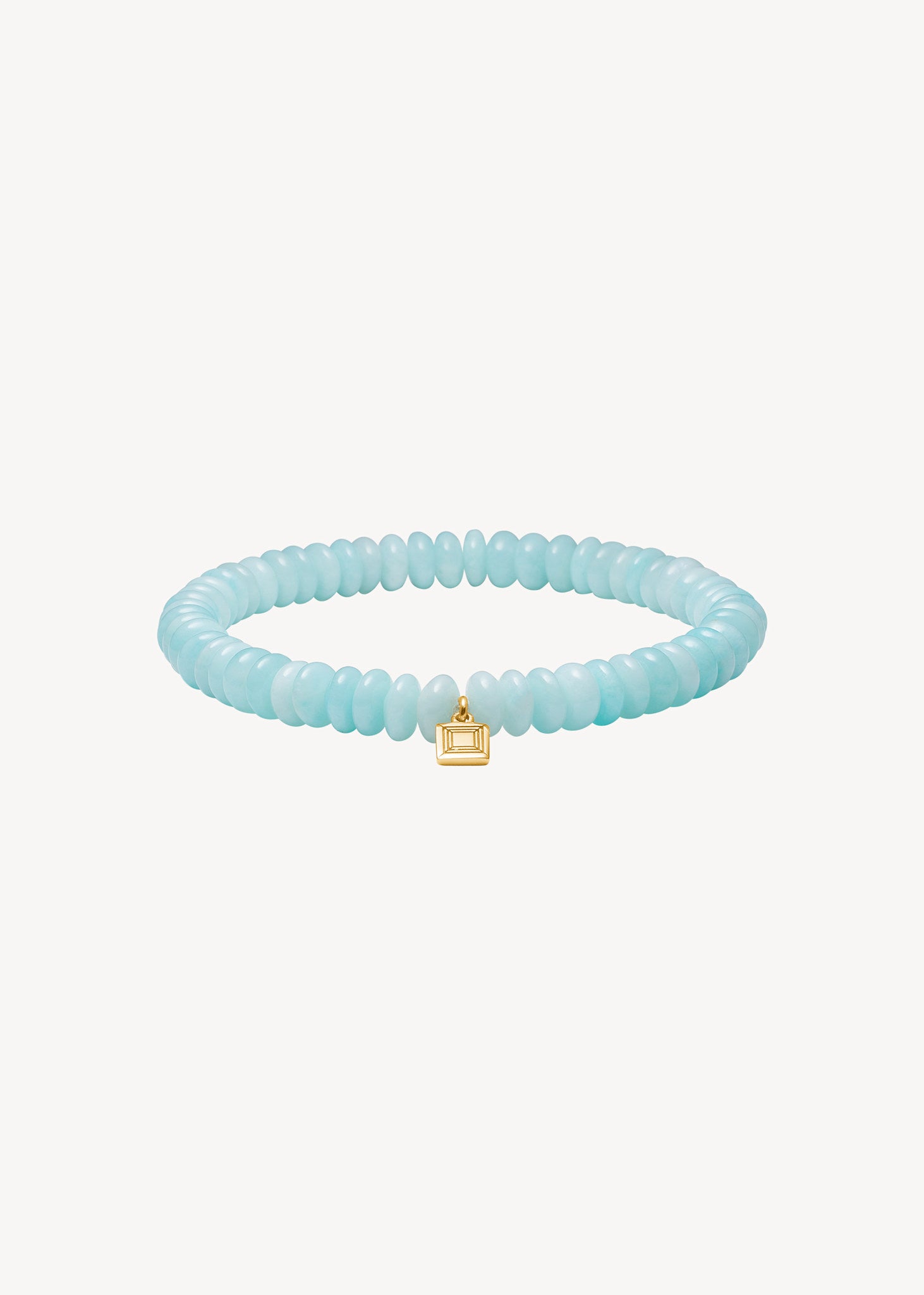 Beautiful handmade beaded bracelet with rondelle blue amazonite gemstones, perfect gift for her and summer slip on bracelet with real gemstones