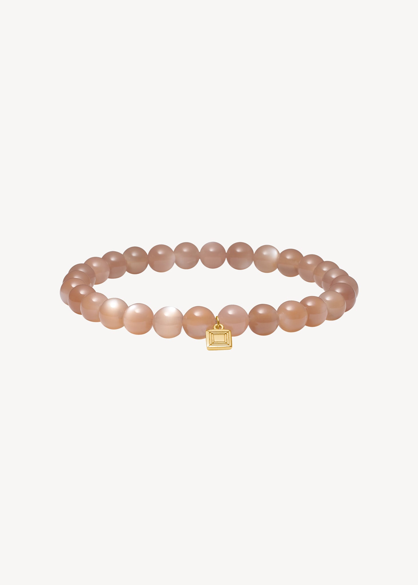 beautiful beaded gemstone bracelet with real peach moonstone gemstones that symbolise motherhood and compassion, perfect Mother's day gift and gift for mom under 80 eur