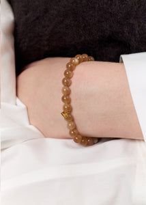 Powder bracelet with Sand Moonstone - gold plated