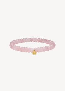 beautiful beaded gemstone bracelet with real rose quartz gemstones in pink round cut, perfect gift for her and spring jewellery