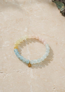 Spring bracelet with mixed Beryl - gold plated