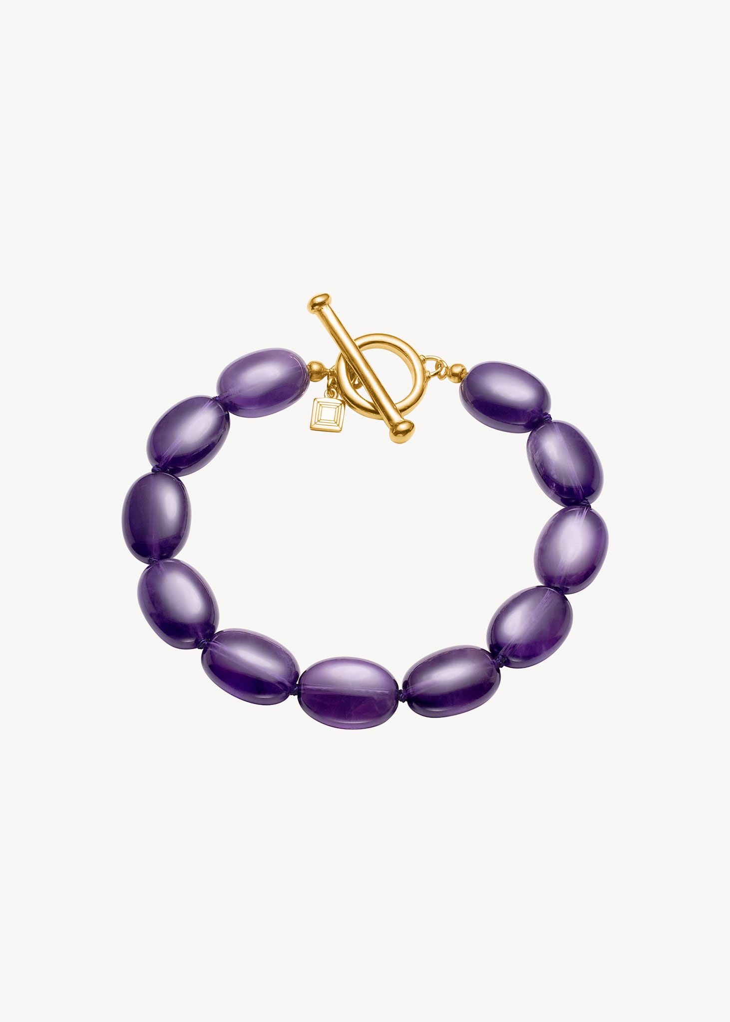 Dragee Midi bracelet with Amethyst - gold plated