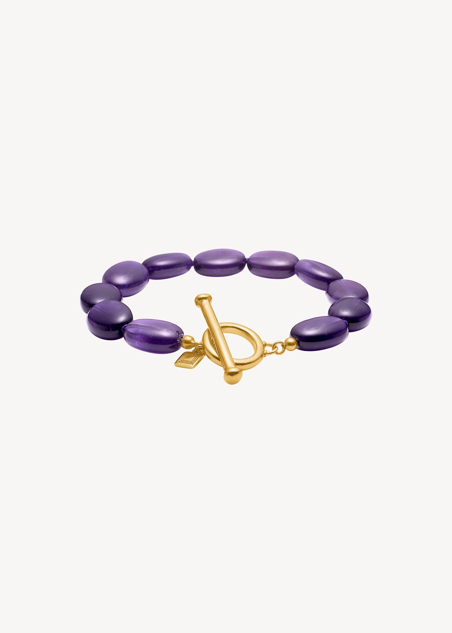 Dragee Midi bracelet with Amethyst - gold plated