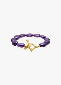 Dragee Midi bracelet with Amethyst - gold plated