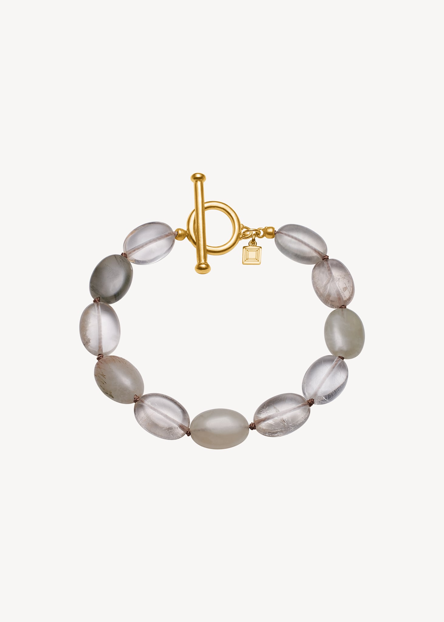 Dragee Midi bracelet with Rutilated Quartz - gold plated