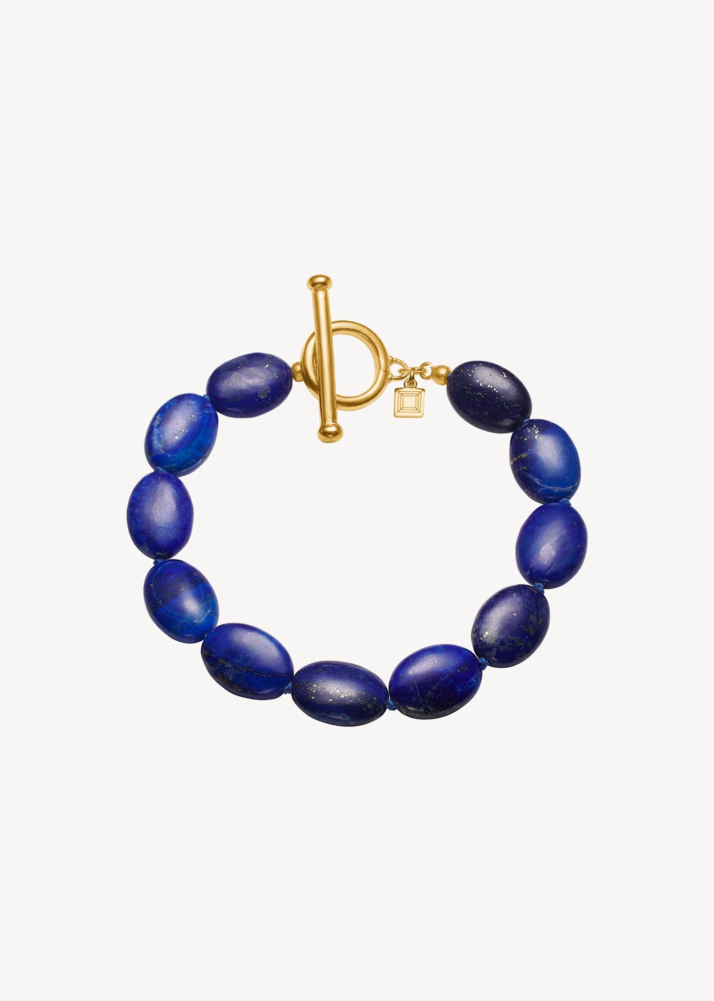Dragee Midi bracelet with Lapis Lazuli - gold plated