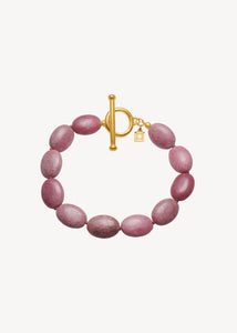 Dragee Midi bracelet with Rhodonite - gold plated