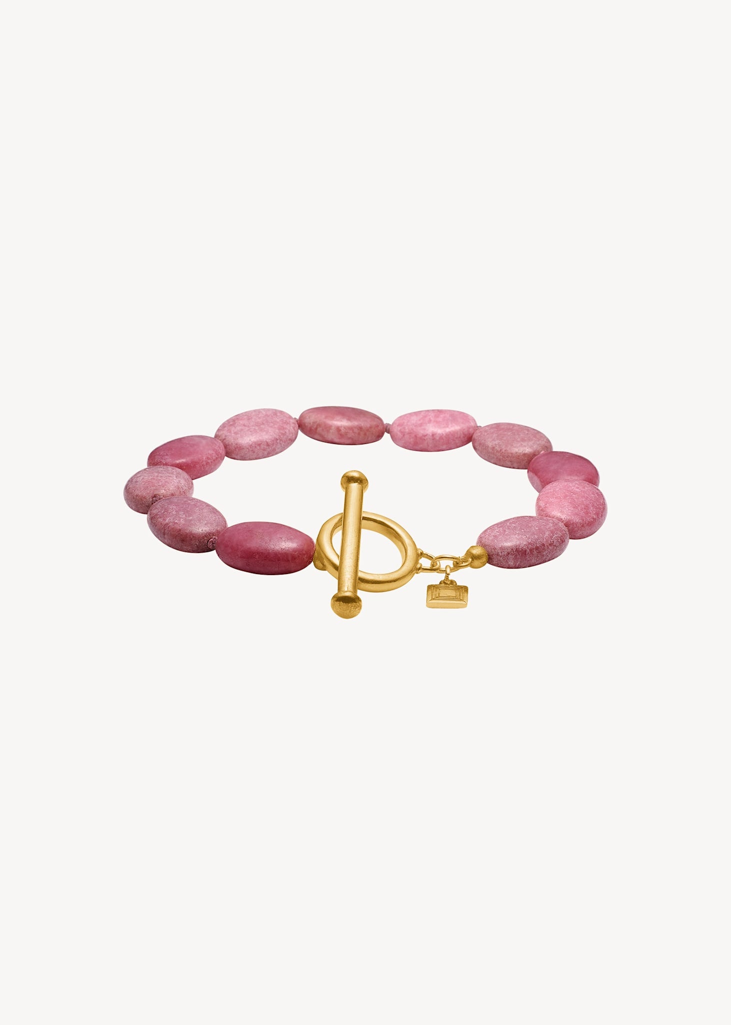 Dragee Midi bracelet with Rhodonite - gold plated