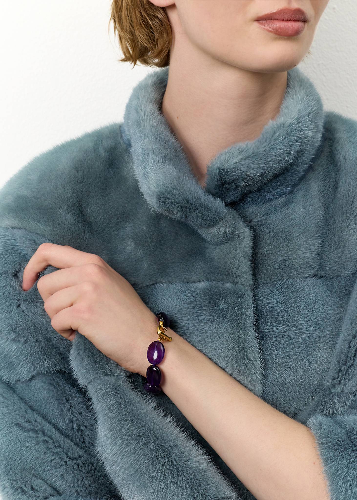 Dragee Maxi bracelet with Amethyst - gold plated