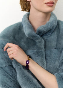 Dragee Maxi bracelet with Amethyst - gold plated