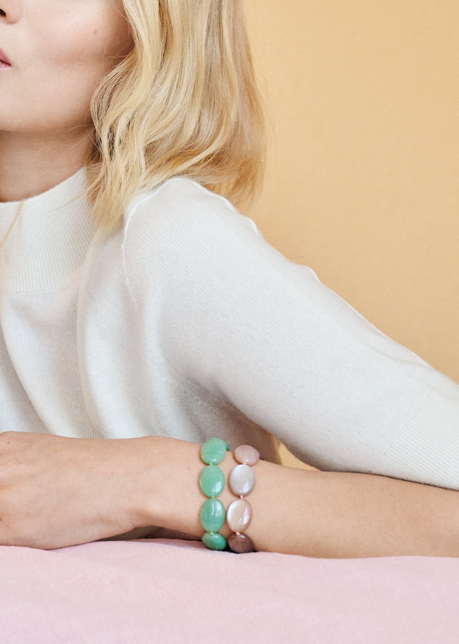 Dragee Maxi bracelet with Aventurine - gold plated