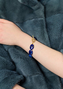 Dragee Maxi bracelet with Lapis Lazuli - gold plated