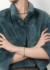 Lotus bracelet with Grey Freshwater Pearls - gold plated