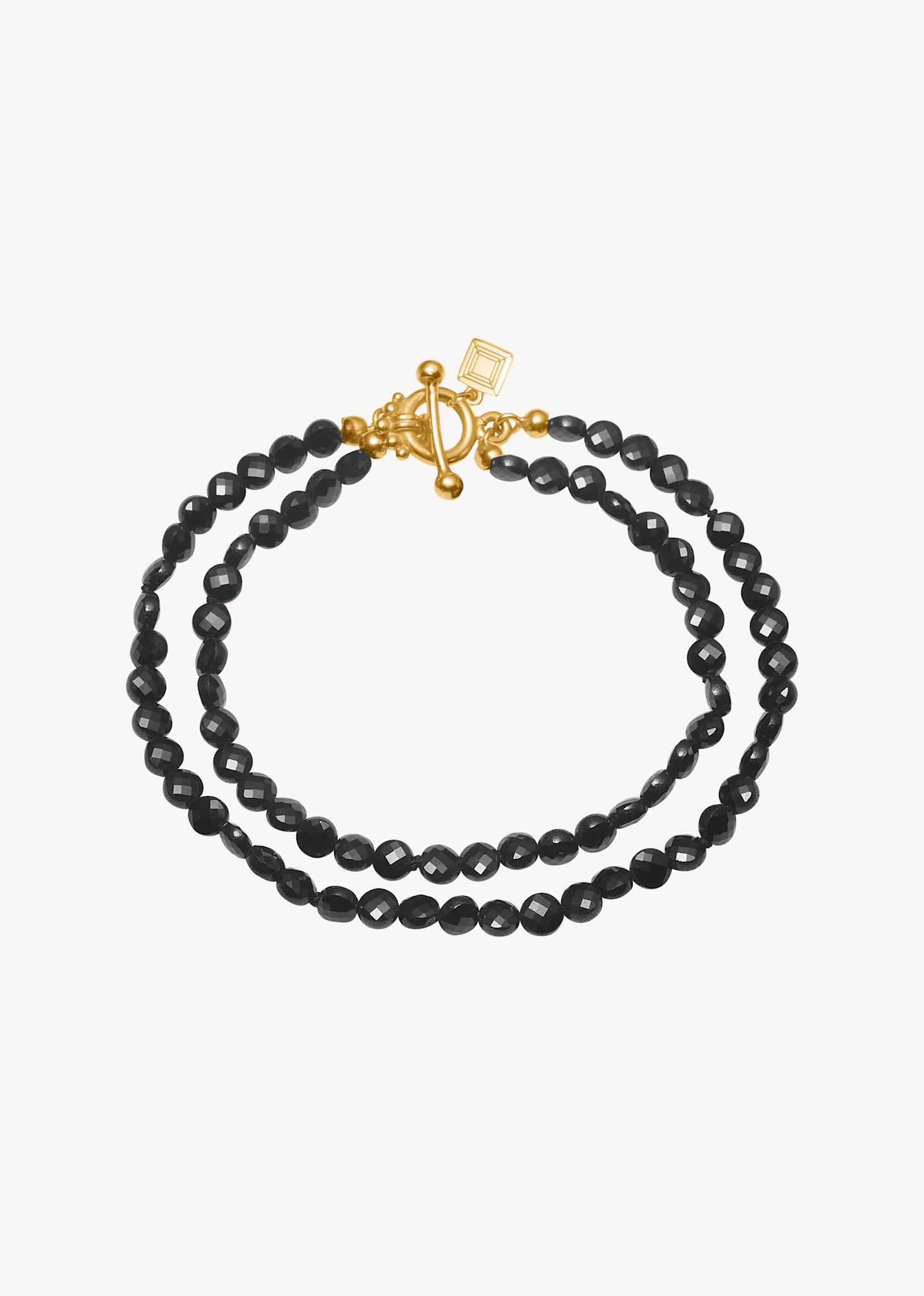 Romy bracelet with Black Spinel - gold plated