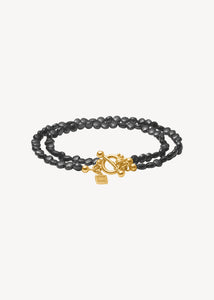 Romy bracelet with Black Spinel - gold plated