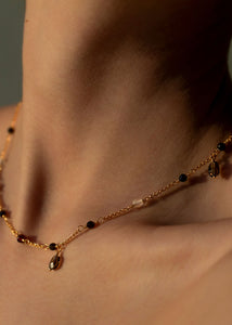 Lidia chain with gemstones - gold plated