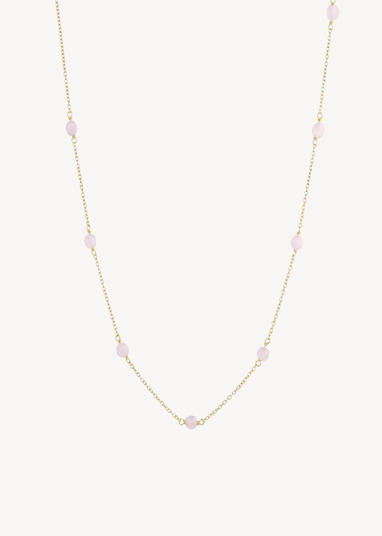 Azalea chain with Rose Quartz - gold plated