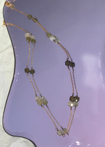 Ava necklace with Garnet - gold plated
