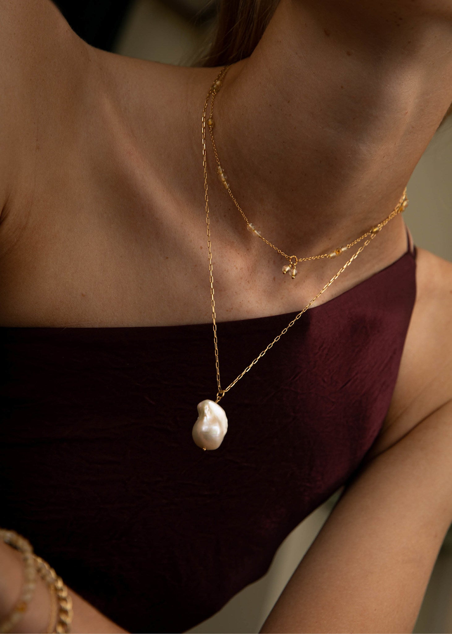 Umi charm with Pearl - gold plated